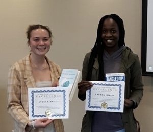 Excellence Award winners Lydia Rikkola and Lauren Ismail.